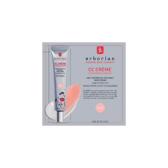 ERBORIAN CC CRÈME HD RADIANCE FACE CREAM BROAD SPECTRUM SPF 25 DUO SAMPLE - Picture 1 of 3
